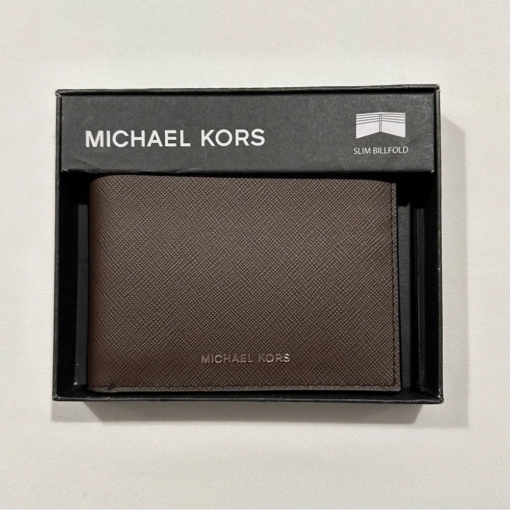 CCO Michael Kors Men’s Brown Andy Slim Billfold Wallet